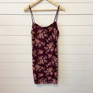 Charlotte Russe | 90s Bodycon Dress Vintage Ditsy Floral Print Flirty,Goth L